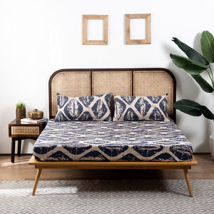 <b>Black</b> & Beige Colour Cotton Flat Bedsheet <b>Set</b> Double <b>Bed</b> Bedding 2 Pillow Covers Hotel & Home Style Wholesale Price - Product Image 6