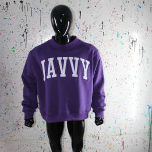 Sudadera JAVVY PURPLE con Cuello Alto, 100% BLANCA, Apliques Bordados, Cuello Ancho, CLUSH INDUSTRIES - Product Image 4