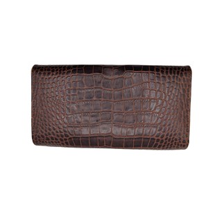Portefeuille élégant en cuir véritable d'alligator grande capacité pour femme, pochette pratique à bouton-pression, porte-cartes, longue bourse tendance avec doublure en soie - Product Image 2