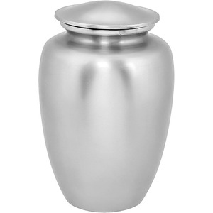 Urne funéraire artisanale blanche de créateur pour cendres humaines, avec couvercle fileté sécurisé, en métal de haute qualité, récipient commémoratif funéraire - Product Image 3