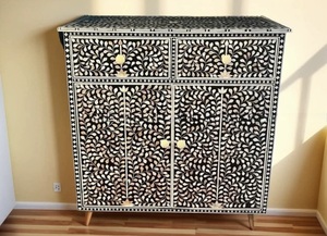 ILAHI's Bone Inlay Table Modern Design Agate Detailing <b>Storage</b> Portable Home Furniture - Product Image 3