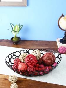 Frutero Decorativo de Malla Negra Mate, Centro de Mesa Moderno y Lujoso para el Hogar, Cesta de Frutas de Acero Calado para Encimera, Ideal para Fiestas - Product Image 2