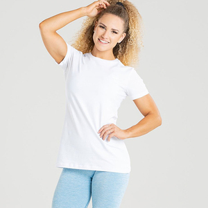 Camiseta de Manga Corta para Mujer, Color Blanco, Calidad Premium, 100% Algodón, Transpirable y de Corte Holgado, Ideal para Gimnasio, Yoga y Entrenamiento - Product Image 6