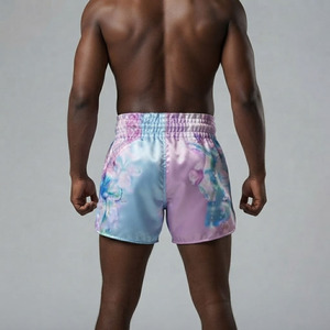 Pantalones Cortos de Muay Thai con Diseño Dividido y Bordado en Oro Personalizado |   Pantalones Cortos de Kickboxing de Satén Pastel de Dos Tonos Premium |   Profesional Femenino MM - Product Image 4