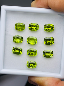 AAA Quality Natural Green Peridot <b>Cushion</b> Cut 9*7mm 22.51 Cts Gemstone Third Party Certified No Treatments Superb Luster Perfect - Product Image 3