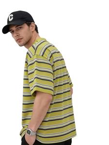 Camiseta de Jersey a Rayas Casual para Hombre, Talla Grande, Transpirable, de Verano, Manga Corta, Verde y Blanco, Rayas Horizontales, Ligera y Holgada - Product Image 6