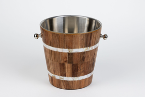 Cubo de Hielo Metálico con Incrustaciones de Mosaico de Hueso en Acabado Antiguo, Accesorios para el Hogar y Bar, Precio al por Mayor - Product Image 3