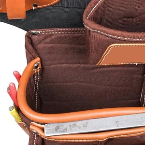 Wholesale OEM Latest Model High Quality Heavy Duty Leather Mixed Fabric Waterproof Adjustable Strap Tool Bag Professional Tool - Product Image 3