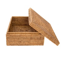 TOP SELLING ITEMS Rattan Aufbewahrung sbox Rechteck Wäsche korb Boxen mit Deckel, Griffe Küche Veranstalter Esszimmer Sets beliebt