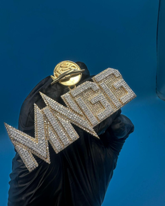 Colgante de Lujo Personalizado con Nombre, Estilo Hip Hop, con Moissanita y Plata 925 Bicolor, para Rapper, Regalo de Moda Bling - Product Image 4