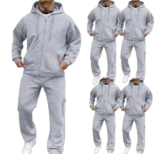 High Quality Zip up Tracksuit Manufacturer Oversized Sweatpants and Hoodie <b>Set</b> for Men Custom Logo - Product Image 3