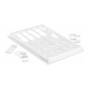 Plateau de rangement pour lames de microscope en plastique HIPS, empilable, blanc, pour 20 lames, utilisation sur bureau - Product Image 2