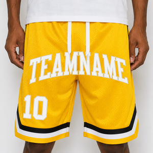 Shorts de basketball respirants personnalisés à taille mi-haute en maille athlétique, uniforme d'équipe personnalisé avec nom et numéro sur mesure - Product Image 5