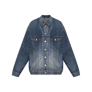 Veste en jean rétro pour homme, style streetwear, bleu, fermeture boutonnée, manteau décontracté de haute qualité - Product Image 5