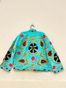 Wholesale <b>Velvet</b> Suzani Jacket Floral Embroidered Winter <b>Coat</b> Ethnic Outerwear Vintage Suzani Artisanal Jacket for <b>Women</b> - Product Image 2