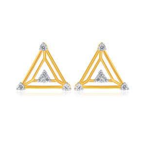 Pendientes de Diamantes con Corte de Corazón Doting Glamour, Oro Amarillo, para Mujer, Uso Diario Romántico, Color Blanco Natural G - Product Image 1