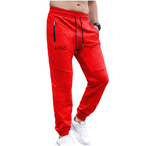 95% Cotton 5% Spandex Lightweight Fleece Stretch Track Pants <b>Zip</b> up <b>Pocket</b> Slim Fit Workout Jogging Wear <b>Joggers</b> Pants Men - Product Image 4