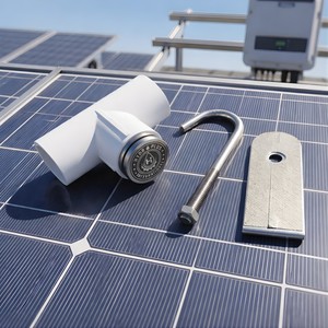 HYDROPLUS INTERNATIONAL <b>Solar</b> <b>Panel</b> Cleaning Utility Plant Wash Nozzle SS304 Adjustable J Bolt PVC Tee <b>Connector</b> Rooftop Kit - Product Image 1
