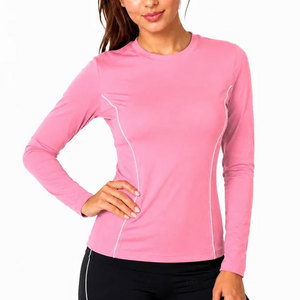 Camiseta Deportiva de Manga Larga para Mujer, Compresión, Ajuste al Cuerpo, Elástica en 4 Direcciones, Cuello Redondo, Sin Costuras, para Gimnasio y Running, Venta al Por Mayor - Product Image 4