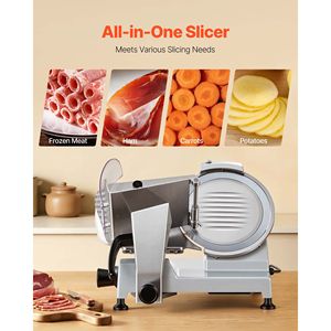 Affettatrice Elettrica Commerciale da 10 Pollici 240W con Lama Affilata in Acciaio al Carbonio Regolabile 0-1,2 cm e Affilatore Integrato per Taglio Alimenti e Salumi - Product Image 5