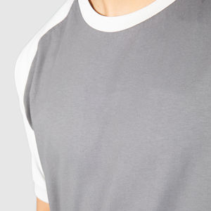 Camisetas de Algodón 100% para Hombre al por Mayor, Cuello Redondo, Manga Raglán, Bloques de Color, Ajuste Regular, Antiarrugas, Impresión Bajo Demanda - Product Image 4