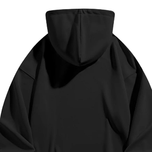 เสื้อฮู้ดดี้โอเวอร์ไซส์สไตล์วินเทจสีดำฟอก ผ้าคอตตอนหนา สตรีทแวร์ ทรงหลวม ใส่ได้ทั้งผู้ชายและผู้หญิง - Product Image 2