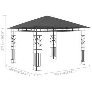 Gazebo de Acero con Recubrimiento en Polvo Color Antracita de 9.8x9.8x8.9 pies con Toldo de Poliéster, Pérgola y Pabellón - Product Image 6