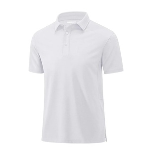 Polo à manches courtes blanc pour homme, coupe classique, couleur unie, coton piqué, décontracté, respirant, design tricoté, boutons sur le devant - Product Image 4