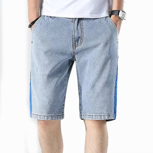 Última Llegada, Shorts de Mezclilla Personalizados para Hombre, de Alta Calidad, para Verano, a Rayas, Azul Claro, Shorts de Mezclilla Personalizados - Product Image 1