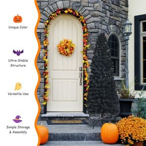 Albero di Natale Artificiale a Forma di Matita Non Illuminato, 1,8 Metri, con Supporto in Metallo per Decorazioni di Halloween - Product Image 3