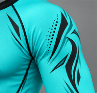 T-shirt de compression pour homme, manches longues, anti-UV, séchage rapide, respirant, pour entraînement MMA et gym