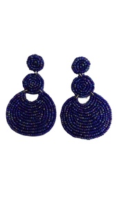 CRYSTAL CRAFT Best Quality Handmade Beaded <b>Embroidery</b> Earrings Durable Fashion Jewelry in Vintage Style Oval Shape Solid Product - Product Image 2
