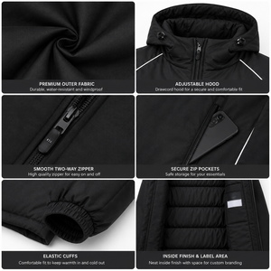 Custom Long <b>Hooded</b> Parka Jacket <b>Men</b> Winter Padded <b>Coat</b> Reflective Piping Outdoor OEM Private Label Manufacturer <b>Fur</b> Trim - Product Image 4