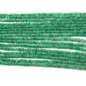 Cuentas redondas de esmeralda zambiana natural, muy vendidas, cuentas facetadas de piedras preciosas, 3-5 mm, hilo de 16 pulgadas para la fabricación de joyería. - Product Image 1