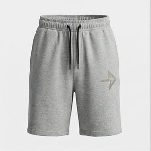 Shorts longs décontractés pour hommes en molleton 100 % coton, lavage délavé soleil, confortables et sur mesure, style uni et tendance pour l'été - Product Image 1