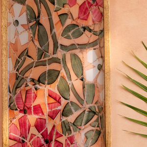 Handcrafted Mango Wood Epoxy Resin Storage Tray Decorative Floral Mosaic Rectangle Platter for <b>Coffee</b> <b>Table</b> & Home Decor - Product Image 5
