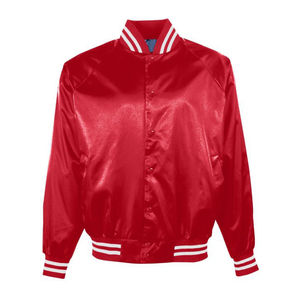 Pakistan Made Winter Men's Baseball Varsity Jacket Custom Satin <b>Stand</b> Breathable Windproof Cartoon Silk Screen Printed Letters - Product Image 1