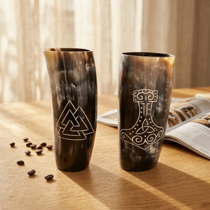 Copas de Cuerno para Beber, Talladas a Mano, con Grabado de Animales, Estilo Europeo, Ecológicas, de la Mejor Calidad, Artesanía Natural - Product Image 5