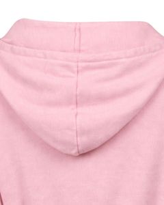 Sudadera con capucha corta rosa bebé para mujer, ajustada, de manga larga, estilo casual urbano, de algodón y forro polar, con logotipo personalizado, fabricación ODM - Product Image 6