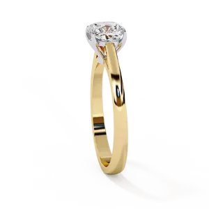 Bague solitaire en diamant de laboratoire taille coussin 1,5 ct, sertie à quatre griffes souples, tige fine polie, bijoux de mariée vintage - Product Image 3