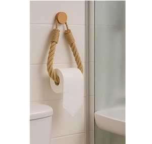Rope <b>Toilet</b> Paper Hanger <b>Towel</b> <b>Holder</b> Jute Rope <b>and</b> Copper Finish Bathroom <b>Toilet</b> <b>Roll</b> <b>Holder</b> - Product Image 3