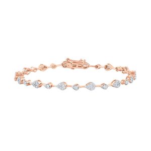 Pulsera de Cadena con Diamantes en Forma de Pera en Oro Rosa Premium, Joyería Clásica de Boda para Mujer, Diseño de Gota de Agua con Engaste de Garras - Product Image 1