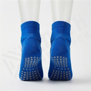 Blue Ankle <b>Socks</b> With Cross Strap Anti-Slip Design For Dance Yoga Adults Summer Knitted Spandex <b>Polyester</b> <b>Sock</b> - Product Image 2