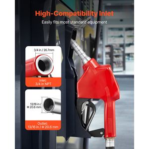 Ugello Automatico per Carburante da 3/4 Pollici NPT, Portata Massima 11,8 GPM, Blocco Grilletto a 3 Velocità con Spegnimento Automatico per Iniettori Diesel e Gas - Product Image 2