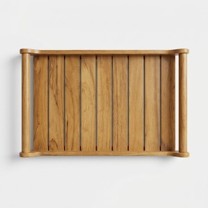 Plateau de service en bois de teck naturel, finition polie, adapté aux aliments, qualité commerciale, fabriqué en Indonésie - Product Image 2