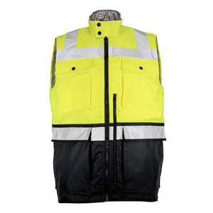 Construction Men's Hi-Viz Reflective Tape <b>Jackets</b> Workwear Security High Visibility Zipper Vest <b>Jackets</b> For <b>Worker</b> - Product Image 2