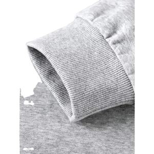 Venta al por mayor personalizado hombres gota hombro pulóver Sudadera con capucha 100% algodón polar sudadera bordado Puff estampado sólido invierno Casual - Product Image 3