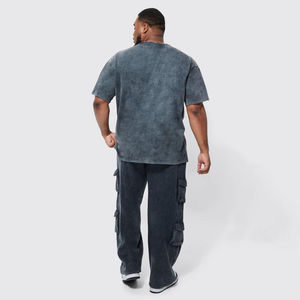 Camiseta Gráfica con Lavado Ácido Personalizada de Moda para Hombre, Camiseta Vintage Oversize Estampada 100% Algodón, Camiseta Unisex de Verano con Lavado Ácido - Product Image 3