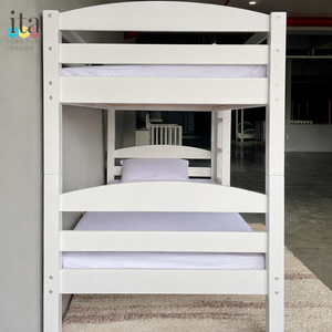Lit superposé vintage blanc personnalisable, meubles de chambre à coucher en bois sur mesure pour enfants - Product Image 5