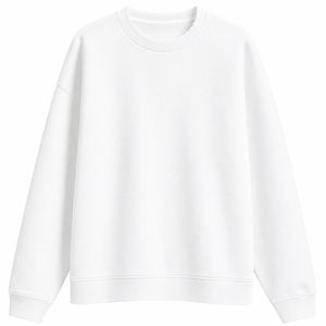 Sudadera Oversize de Cuello Redondo para Mujer, Color Blanco, Material de Poliéster y Algodón, Corte Regular, Uso Diario en Invierno - Product Image 1
